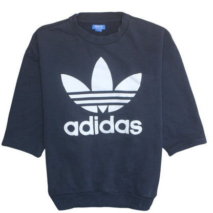 Adidas Mens Blue 2XL Crew Neck Pullover Sweatshirt Graphic Logo