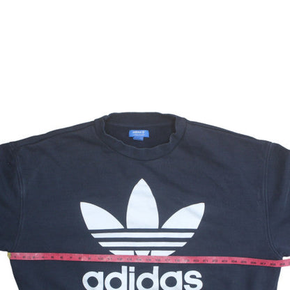 Adidas Mens Blue 2XL Crew Neck Pullover Sweatshirt Graphic Logo