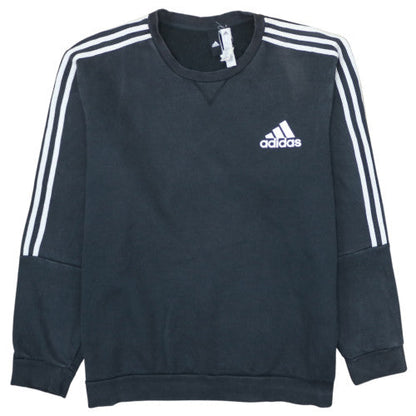 Adidas Men's Black 2XL Crew Neck Pullover Sweatshirt with Logo