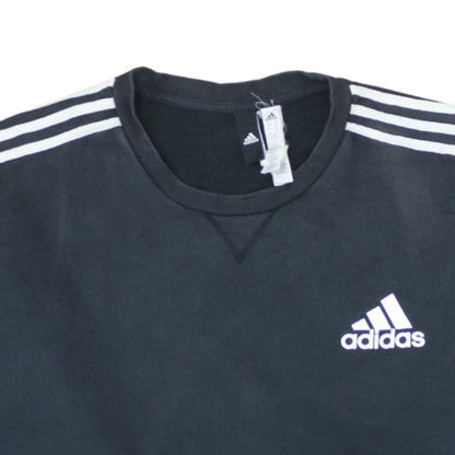 Adidas Men's Black 2XL Crew Neck Pullover Sweatshirt with Logo