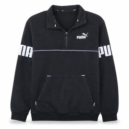 Puma Men’s Black Medium 1/4 Zip Fleece Sweatshirt Pullover