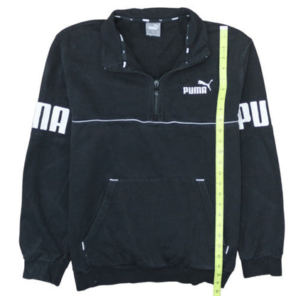 Puma Men’s Black Medium 1/4 Zip Fleece Sweatshirt Pullover