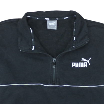 Puma Men’s Black Medium 1/4 Zip Fleece Sweatshirt Pullover