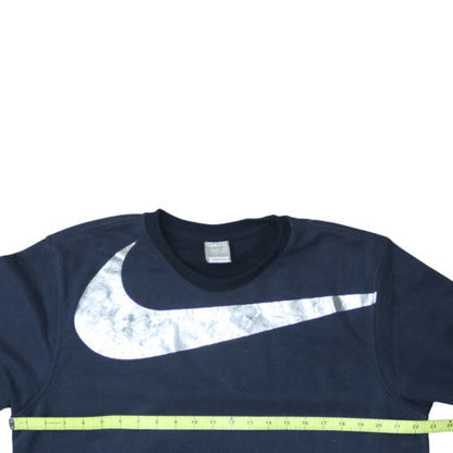 Nike Men's Navy Blue Crew Neck Sweatshirt Large Logo Print