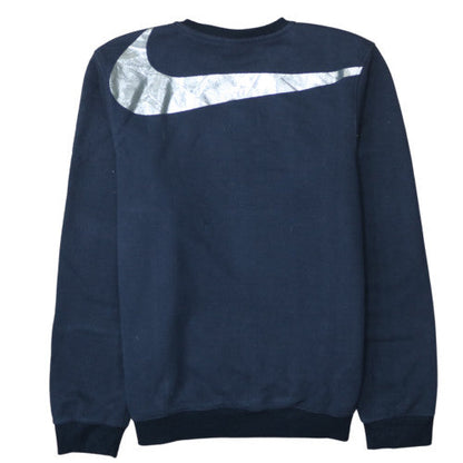 Nike Men's Navy Blue Crew Neck Sweatshirt Large Logo Print