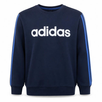 Adidas Mens Blue Logo Pullover Sweatshirt Size L