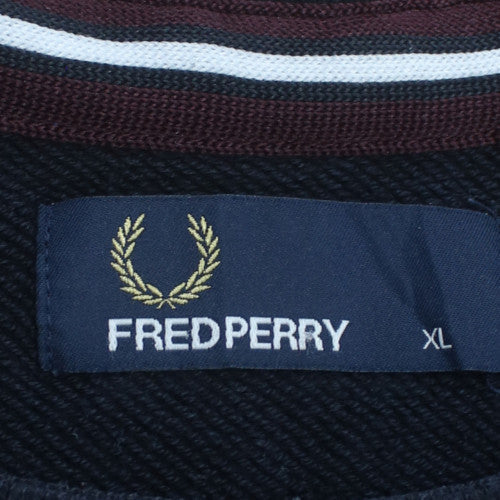 Fred Perry Men's Blue XL Crew Neck Pullover Sweatshirt
