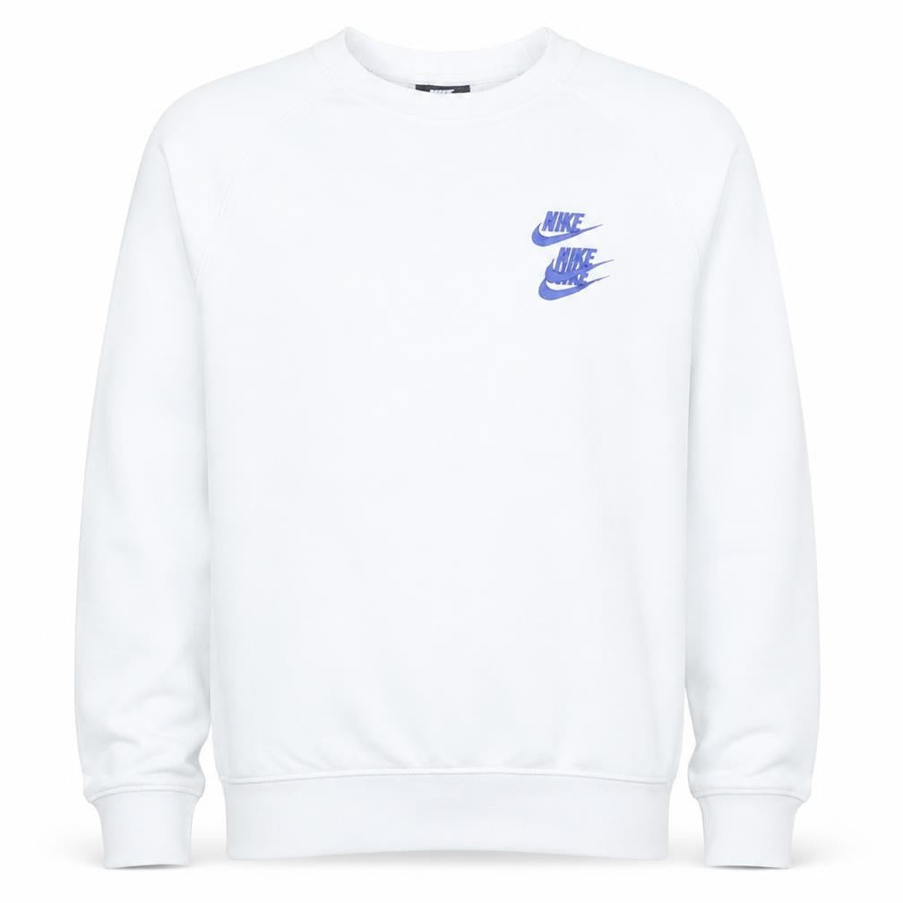 Nike Men's White Graphic Logo Pullover Sweatshirt Size M