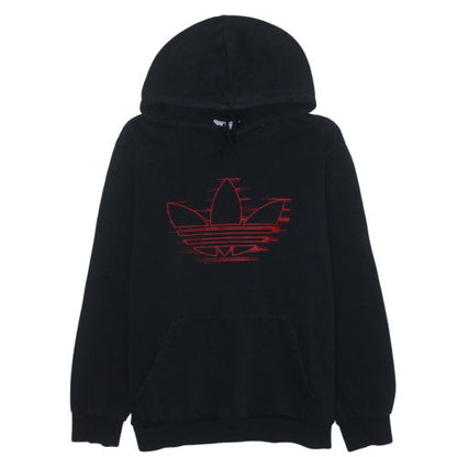 Adidas Mens Black Pullover Hoodie L Sports Fleece Sweatshirt