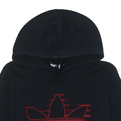 Adidas Mens Black Pullover Hoodie L Sports Fleece Sweatshirt