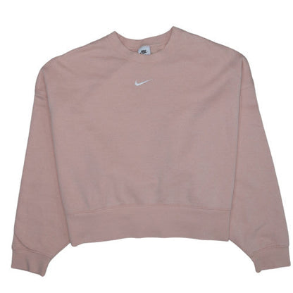 Nike Women's Pink Crew Neck Pullover Sweatshirt L Cotton Blend