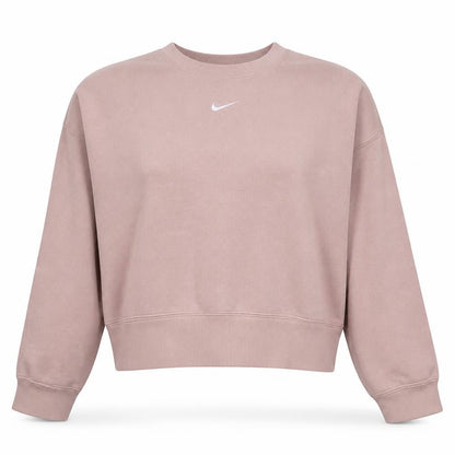 Nike Women's Pink Crew Neck Pullover Sweatshirt L Cotton Blend