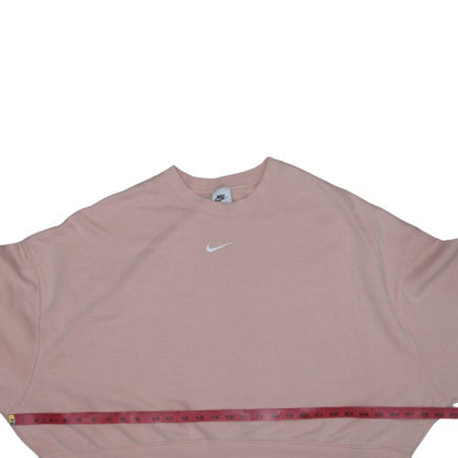 Nike Women's Pink Crew Neck Pullover Sweatshirt L Cotton Blend