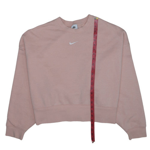 Nike Women's Pink Crew Neck Pullover Sweatshirt L Cotton Blend