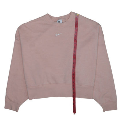 Nike Women's Pink Crew Neck Pullover Sweatshirt L Cotton Blend
