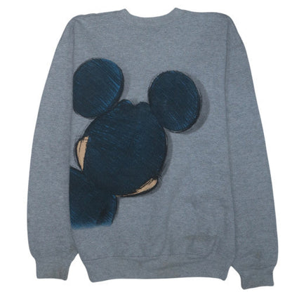 Hanes Disney Women's Grey Mickey Mouse Pullover Sweatshirt S