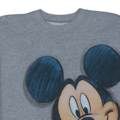 Hanes Disney Women's Grey Mickey Mouse Pullover Sweatshirt S