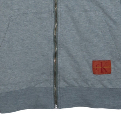 Calvin Klein Men Grey Full Zip Hoodie Size M Regular Fit Jersey