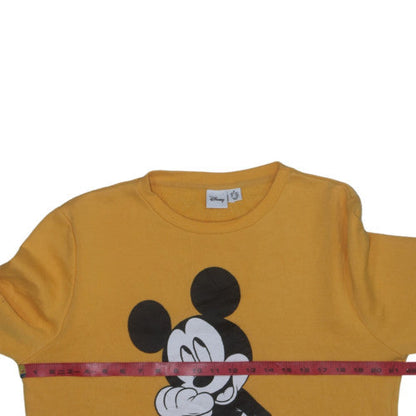 Disney Women’s Yellow Mickey Mouse Pullover Sweatshirt Size 12/14