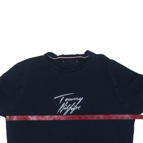 Tommy Hilfiger Men's Blue Embroidered Logo Sweatshirt M