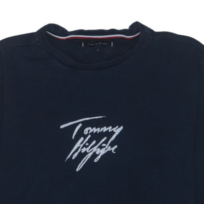 Tommy Hilfiger Men's Blue Embroidered Logo Sweatshirt M