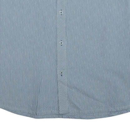 Lee Men's Blue Striped Short Sleeve Cotton Button-Up Shirt XL