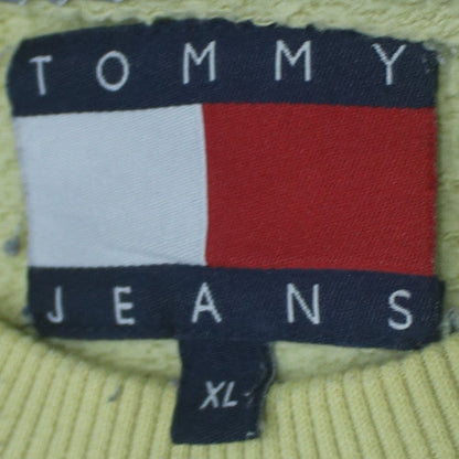 Tommy Jeans Men's Beige XL Pullover Sweatshirt Logo Crew Neck