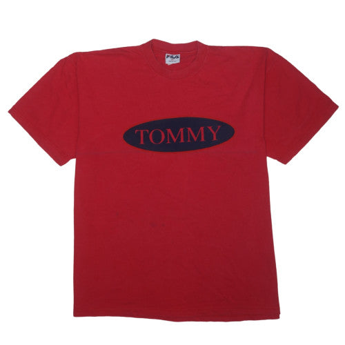 Fila Men's Red XL Graphic TOMMY T-Shirt Crew Neck Cotton USA Made