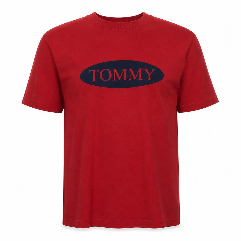 Front view of Fila Men's Red XL Graphic TOMMY T-Shirt Crew Neck Cotton USA Made