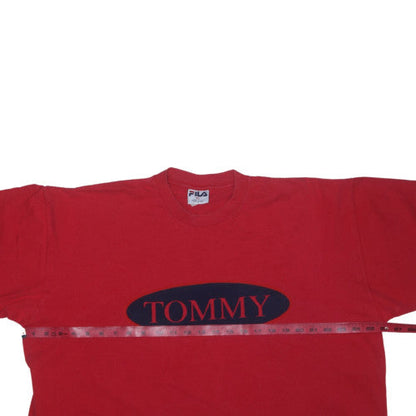 Fila Men's Red XL Graphic TOMMY T-Shirt Crew Neck Cotton USA Made