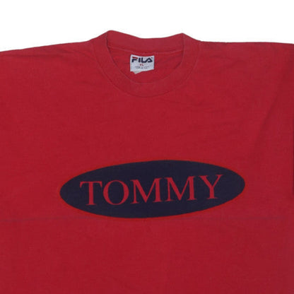 Fila Men's Red XL Graphic TOMMY T-Shirt Crew Neck Cotton USA Made