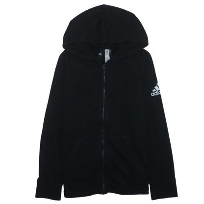 Adidas Men's Black XL Full Zip Hoodie with Logo