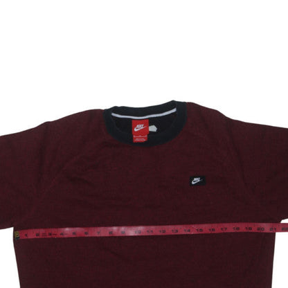 Nike Men's Red Crew Neck Sweatshirt M Pullover Sports Style