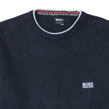 Hugo Boss Men's Blue Cotton Crew Neck Pullover Jumper L