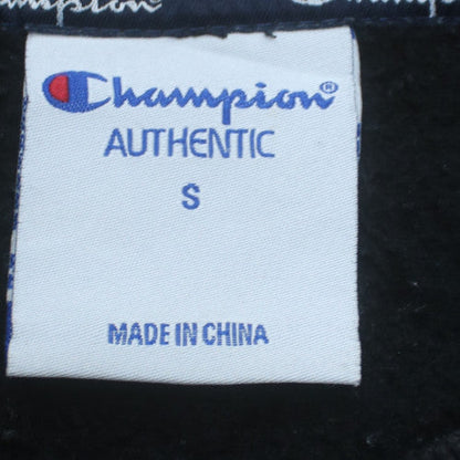Champion Men's Black Small Pullover Sweatshirt with Logo Print