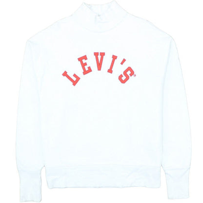 Levi's Men's White High Neck Logo Sweatshirt Size M
