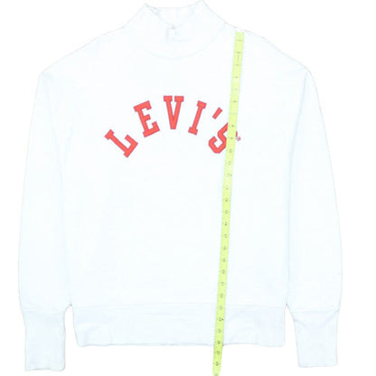 Levi's Men's White High Neck Logo Sweatshirt Size M