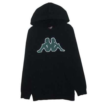 Kappa Men's Black Pullover Hoodie Medium Graphic Logo Fleece