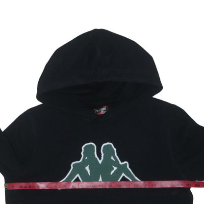 Kappa Men's Black Pullover Hoodie Medium Graphic Logo Fleece