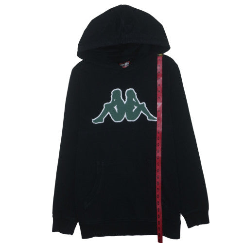 Kappa Men's Black Pullover Hoodie Medium Graphic Logo Fleece