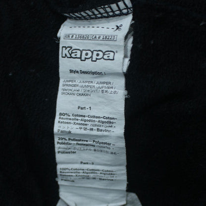 Kappa Men's Black Pullover Hoodie Medium Graphic Logo Fleece