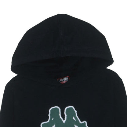 Kappa Men's Black Pullover Hoodie Medium Graphic Logo Fleece