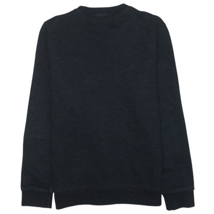 Guess Mens Black Crew Neck Pullover Sweatshirt L Embroidered Logo