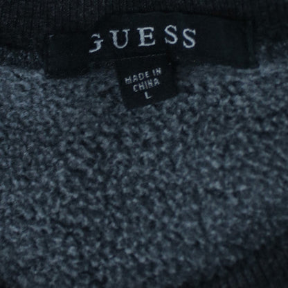 Guess Mens Black Crew Neck Pullover Sweatshirt L Embroidered Logo