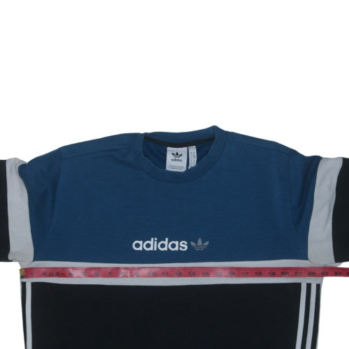 Adidas Mens Blue and Black Crew Neck Sweatshirt Size M
