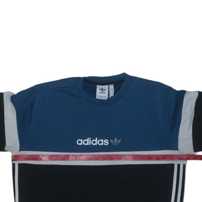 Adidas Mens Blue and Black Crew Neck Sweatshirt Size M