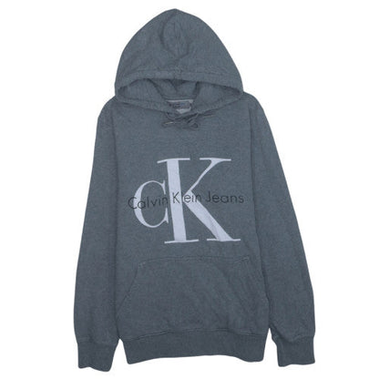 Calvin Klein Jeans Women's Grey Regular Fit Cotton Pullover Hoodie Size L