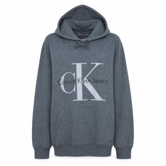 Calvin Klein Jeans Women's Grey Regular Fit Cotton Pullover Hoodie Size L