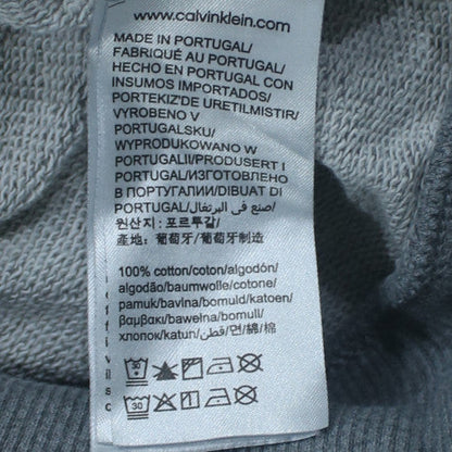 Calvin Klein Jeans Women's Grey Regular Fit Cotton Pullover Hoodie Size L
