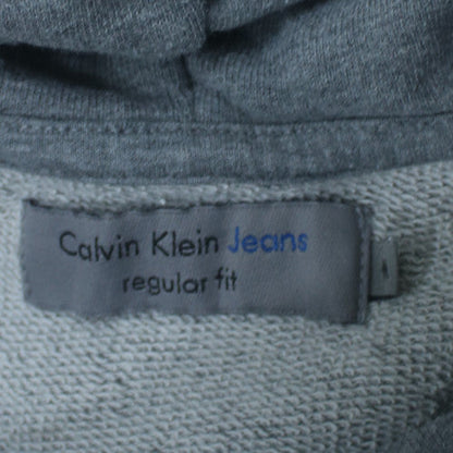 Calvin Klein Jeans Women's Grey Regular Fit Cotton Pullover Hoodie Size L